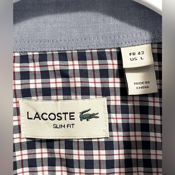 LACOSTE short sleeve button up shirt size Large - Picture 4 of 4